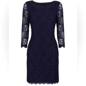 Diane Von Furstenberg Zarita Lace Dress, Navy